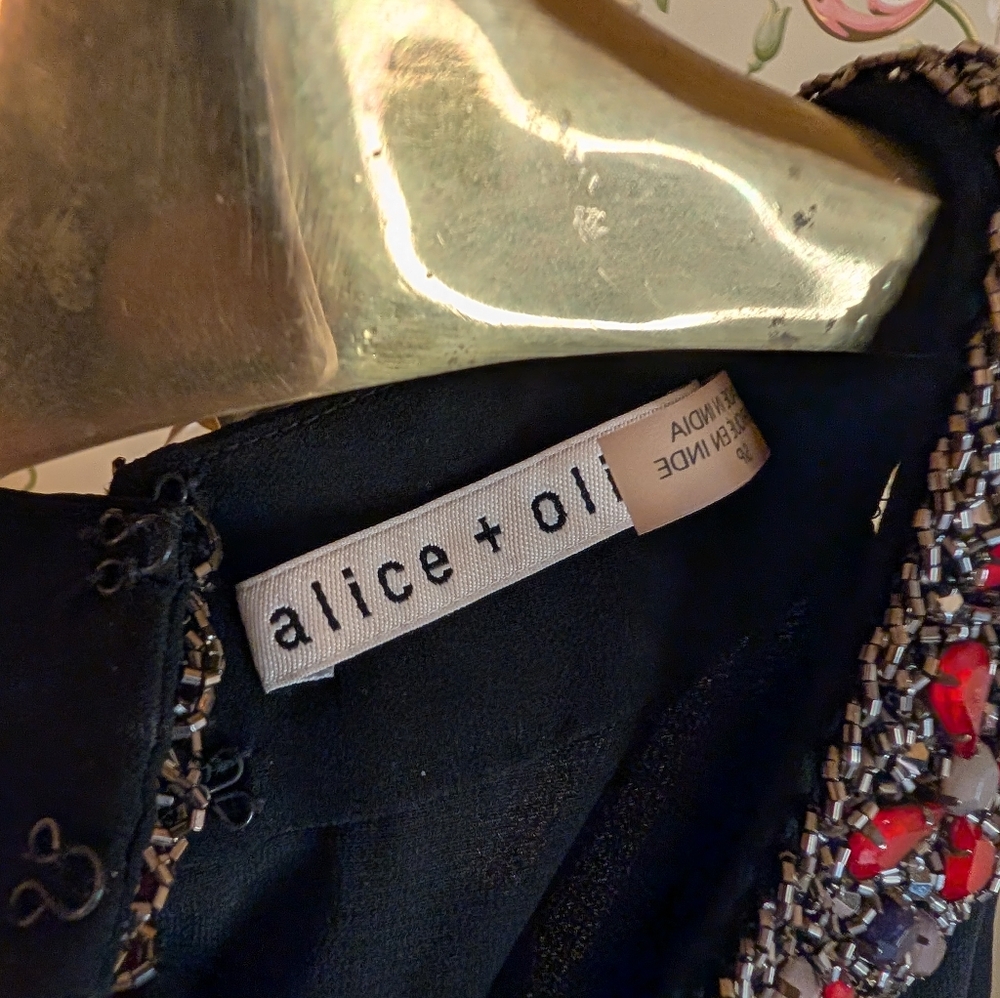Alice+Olivia Beaded and Jeweled Halter Neck Tank Size Small - Picture 4 of 7